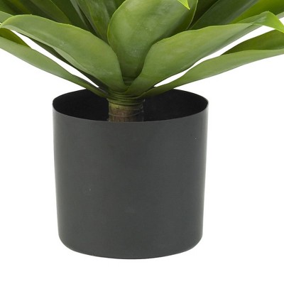25" Green Silk Agave Plant in Black Plastic Pot