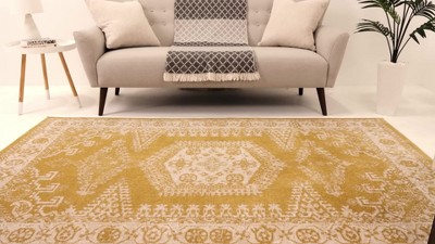 Handmade Peach Abstract 4' x 6' Synthetic Area Rug