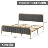 Velvet Upholstered Bed Frame with Headboard - 2 of 4