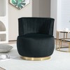 Vynxaria 360 Degree Swivel Cuddle Barrel Accent Sofa Chairs, Round Armchairs with Wide Upholstered, Fluffy Velvet Fabric Chair - 2 of 4