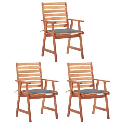 vidaXL Outdoor Chair Set of 3 Anthracite, Brown