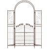 Resenkos Garden Arch Plant Support Trellis,7' Metal Garden Arbor, Garden Arch with Gate, Latching Doors, Planter Shelves, Brown - 4 of 4