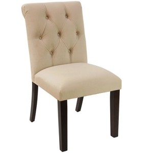 Anita Tufted Rollback Dining Chair Ivory Velvet - Cloth & Co.
