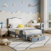 Upholstered Kids Bed Frame with Storage Drawer - Noise-Free Toddler Platform Bed, Strong Wood Slat Support, Easy Assembly, No Box Spring Needed - 4 of 4