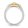 Chisel Stainless Steel Polished with 14K Gold Accent Lion Head Signet Ring - 3 of 4