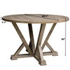Modern Farmhouse Round Dining Table 45.7inch Solid Wood Rubberwood Antique Finishing Rustic Look Distressed Look Wire Brushed for 4 seaters - 4 of 4