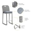 Greemotion 6pc Cyprus Outdoor Bar Height Stackable Armless Patio Chairs Gray: UV-Resistant, All-Weather, Aluminum Frame - 4 of 4