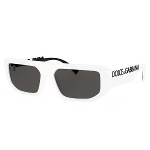 Dolce & Gabbana DG 6203 331287 Unisex Rectangle Sunglasses White 56mm - 1 of 3
