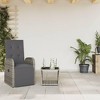 vidaXL Garden Dining Set with Cushions 2 Pieces, Table and Chair, Relaxing Armchair, Seat for Patio Terrace, Synthetic Rattan Grey - 2 of 4