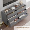 Dresser for Bedroom, 53.5" Large Dresser Organizer, 6 Drawer with Golden Metal Handle and Legs, Modern Chest of Drawers, Dressers with Drawers - 4 of 4