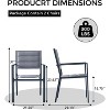 Set of 2 Aluminum Stackable Patio Chairs – Outdoor Dining Chairs with Breathable Textilene Fabric for Deck, Backyard, and Garden - 2 of 4