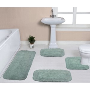 Radiant Collection Cotton Ruffle Pattern Tufted Set of 4 Bath Rug Set - Home Weavers - 1 of 4