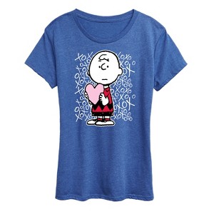 Women's - Peanuts - Charlie Brown Xoxo Short Sleeve Graphic T-Shirt - 1 of 4