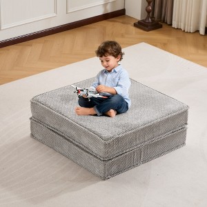 Whisen Modern Compression Loveseat, Convertible Floor Sofa Bed,DIY Boneless Modular Sectional Couch, No Assembly Required - 1 of 4