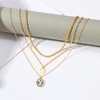 HTUTWOO Layered Gemstone Pendant Necklace, Gold Square Choker, Oval Crystal Necklace, Rope Chain Necklace Jewelry for Women - 2 of 4