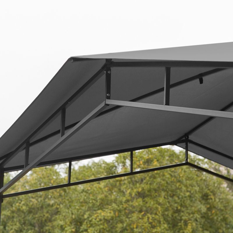 Outsunny 10' x 10' Soft Top Patio Gazebo Outdoor Canopy with Unique Geometric Design, Steel Frame, & Weather Roof, 5 of 9