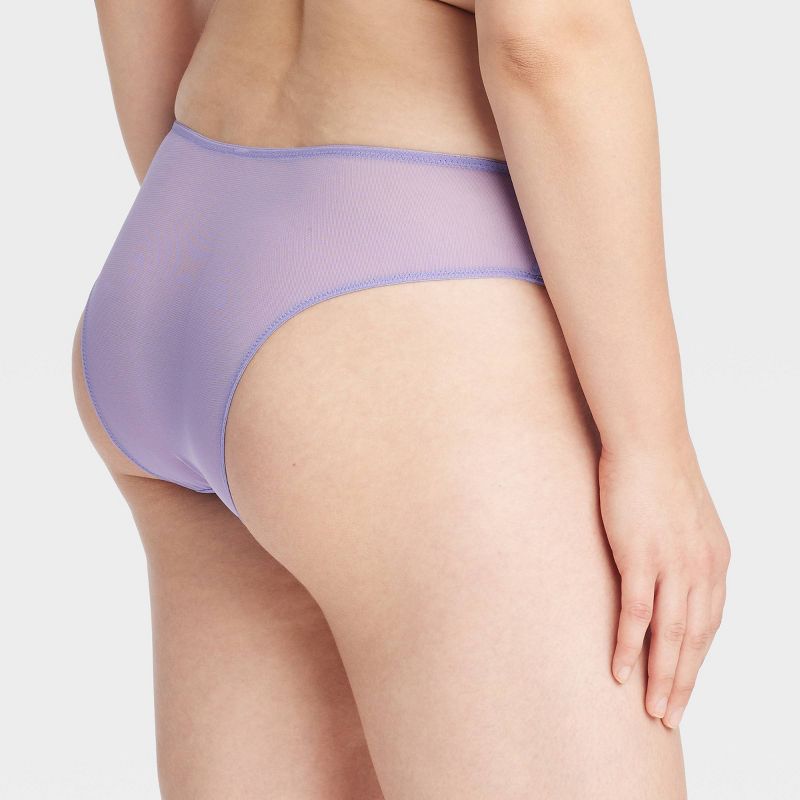 Women's Lace and Mesh Cheeky Lingerie Underwear - Auden™ Purple, 6 of 8