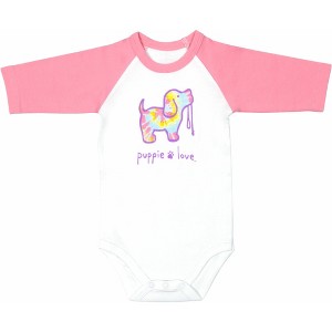 Pavilion Gift Company - Tie Dye - 12-24 Months 3/4 Length Pink Sleeve Onesie - Leotards and Bodysuits - 1 of 4
