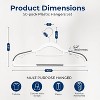 SereneLife SLHRBWH50 Non-Slip Plastic Clothes Hanger - Durable and Space-Saving Closet Organizers (White) - 50 Pack - 2 of 4