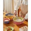 Itopfox Ceramic Mixing Bowls Set, Colorful Nesting Serving Bowls for Kitchen, Baking, Salad, Microwave & Dishwasher Safe, 3-Piece - 3 of 4