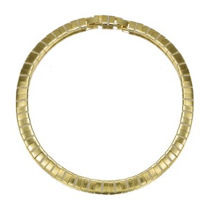 Guili Sleek 14k Gold Plated Flattened Bar Herringbone Necklace Ð Elegant, Modern Jewelry with a Timeless and Chic Design - 1 of 2