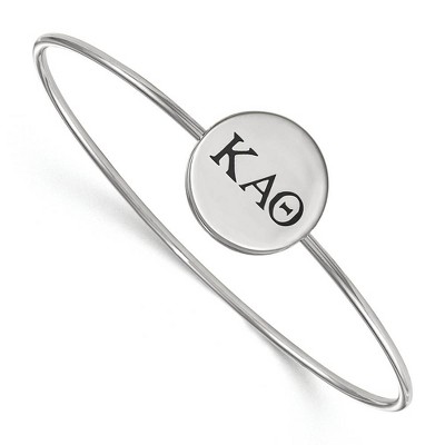 Black Bow Jewelry Sterling Silver Kappa Alpha Theta Greek Life Bangle Bracelet 6 Inch