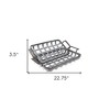 HomeRoots Set of Two Gray Metal Handmade Serving Tray With Handles - 3 of 4