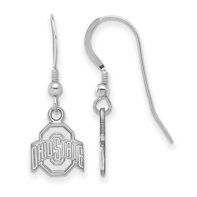 Black Bow Jewelry Sterling Silver Ohio State Buckeyes NCAA Dangle Earrings