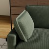 Corduroy Deep Seat Modular L-Shaped Sectional Sofa with 4 Pillows & Ottoman - 4 of 4