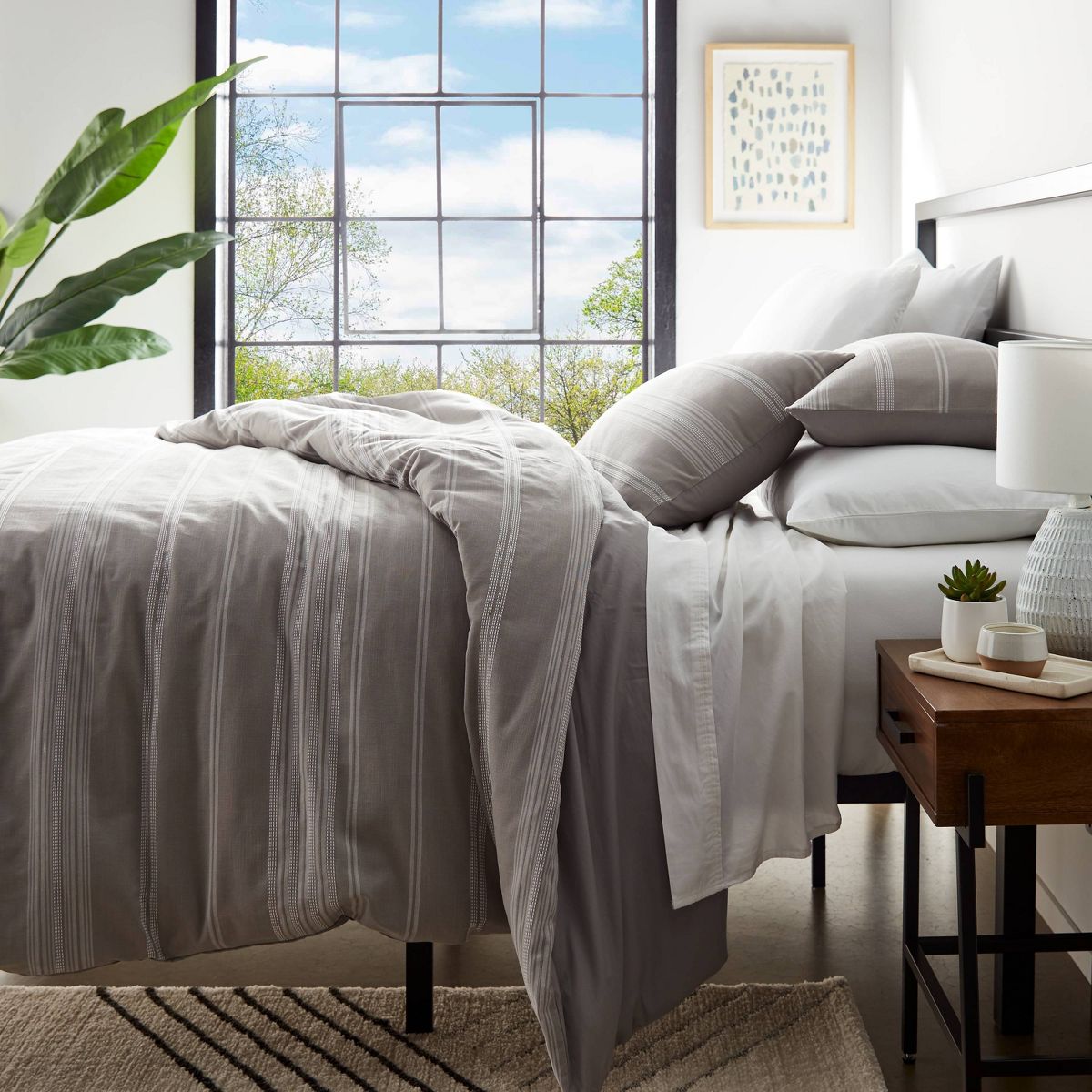 Cotton Woven Stripe Duvet Cover & Sham Set - Threshold™ - thumbnail 2
