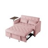 CAVINAS Modern Upholstered Convertible Sofa with a Movable Tabletop, Velvet Loveseat Sofa Bed with Adjustable Backrest, Couches for Living Room - 4 of 4