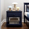 Max & Lily Nightstand with Storage Drawer, Small Solid Wood Bedside, Side Tables for Bedroom - 2 of 4