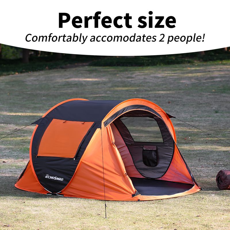 EchoSmile 2-Person Pop Up Camping Tent, 2 of 8
