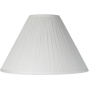 Springcrest 6" Top x 18" Bottom x 11 1/4" High x 12 3/4" Slant Lamp Shade Replacement Large Ivory Empire Fabric Mushroom Pleated Spider Harp Finial - 1 of 1
