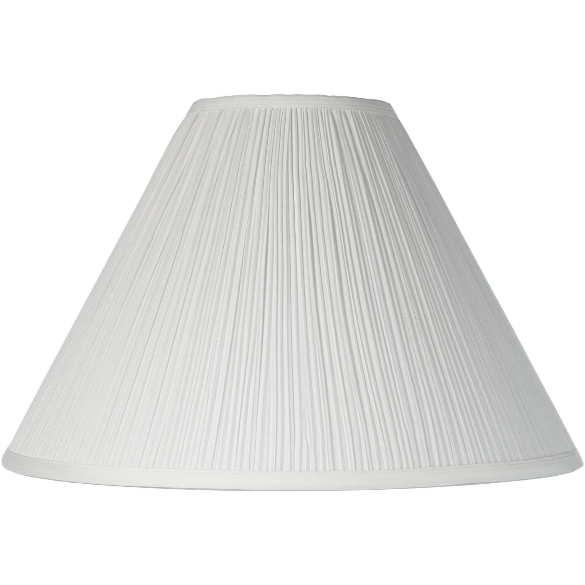 Springcrest 6" Top x 18" Bottom x 11 1/4" High x 12 3/4" Slant Lamp Shade Replacement Large Ivory Empire Fabric Mushroom Pleated Spider Harp Finial