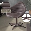 Antique Top Grain Leather Swivel Accent Chair with Stable Legs and Smooth Rotation for Living Room - 2 of 4