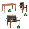 Tangkula 4 Pieces Outdoor Dining Furniture Set Patio Space-Saving PE Rattan Dining Set W/Umbrella Hole - 3 of 4