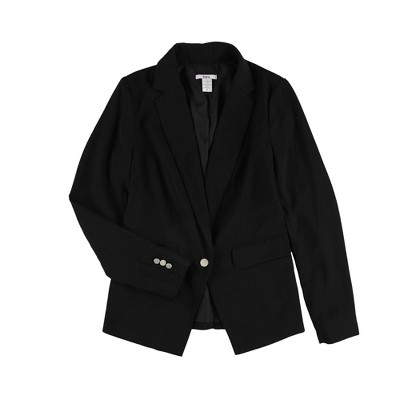 bar III Womens Notched Collar One Button Blazer Jacket
