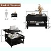 ORRD 31.5" Square Lift Top Coffee Table with Storage, Fluted Design & Hydraulic Lift, Retro Solid Wood Legs (Black) - 2 of 4