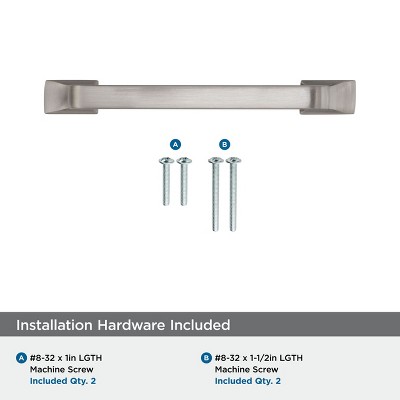Satin Nickel 3-3/4 Inch Center-to-Center Cabinet Pull