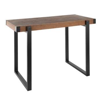 Odessa Industrial Counter Height Dining Table Black/Brown - LumiSource