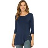 Allegra K Women's 3/4 Sleeve Round Neck Button Decor Casual Stretchy Tunic Tops - 4 of 4