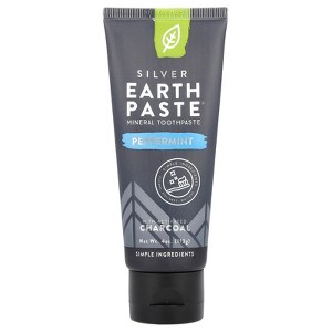 Redmond Earthpaste with Silver - Natural Non-Fluoride CharcoalToothpaste, 4 Ounce Tube (Peppermint Charcoal) - 1 of 3