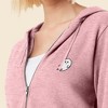 Dalix Ghost Embroidered Fleece Zip Washed Hoodie Cold Fall Winter Women - 4 of 4
