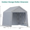 Coucheta Heavy Duty Enclosed Carport, Triple Layer Waterproof PE Cover & Powder Coated Steel Frame, All Weather Outdoor Garage Shelter for Outdoor - 2 of 4