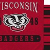 NCAA Wisconsin Badgers Varsity Plaque Double Sided Royal Plush Blanket: Sports Team Logo - 2 of 3