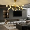 BAOURE Modern Sputnik Chandelier 18 Light, 47 in Mid Century Gold Ceiling Light Fixture with Crystal Globe Shade for Dining Room Kitchen Living Room - 3 of 4