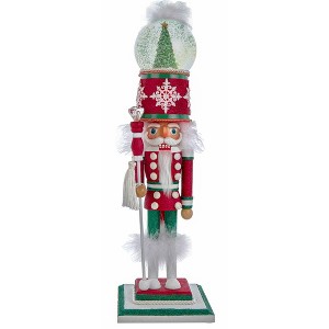 Kurt Adler 21-Inch Hollywood Nutcrackers Battery-Operated Light Up Animated Musical Snow Globe Hat Soldier Nutcracker - 1 of 1