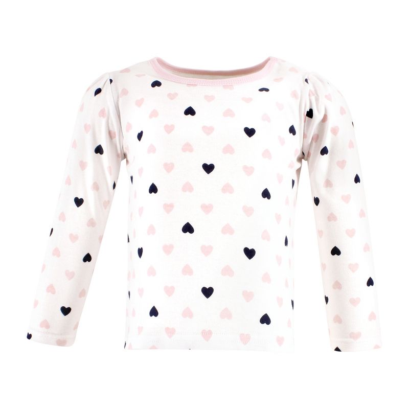 Hudson Baby Infant Girl Long Sleeve T-Shirts, Girl Mommy Pink Navy, 4 of 6