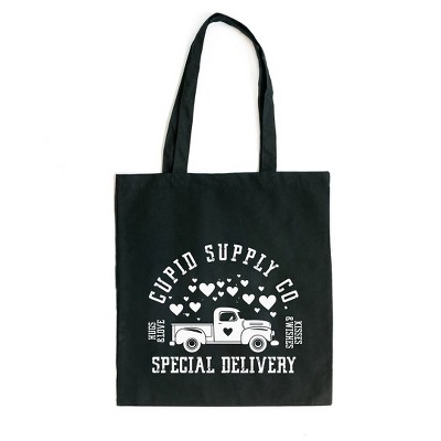 City Creek Prints Cupid Supply Co Canvas Tote Bag - 15x16 - Black